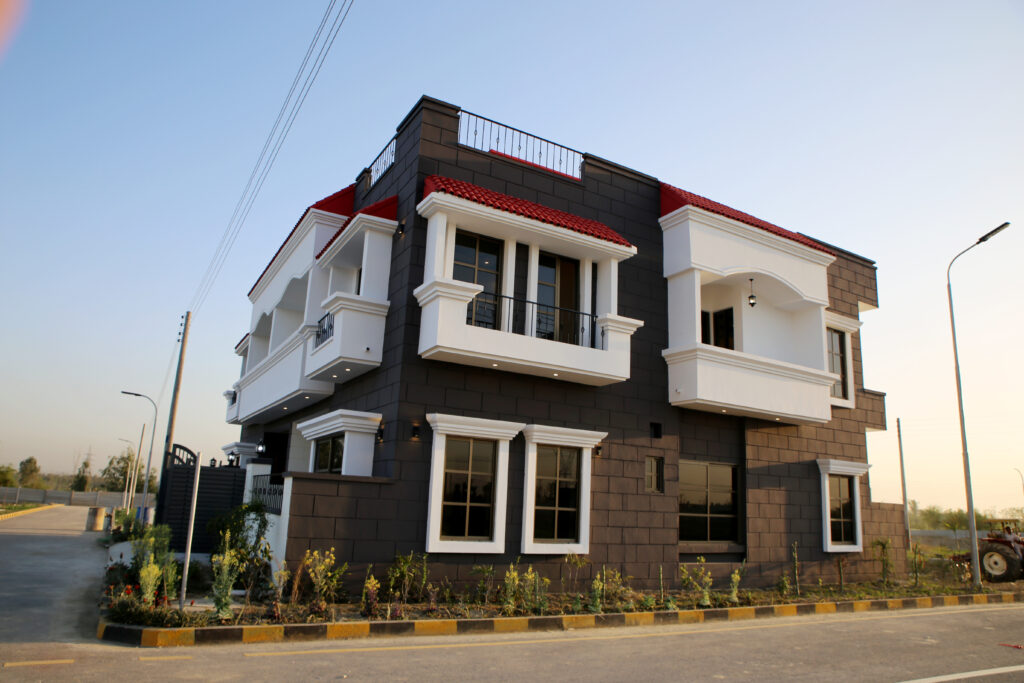 A completed two-storey house